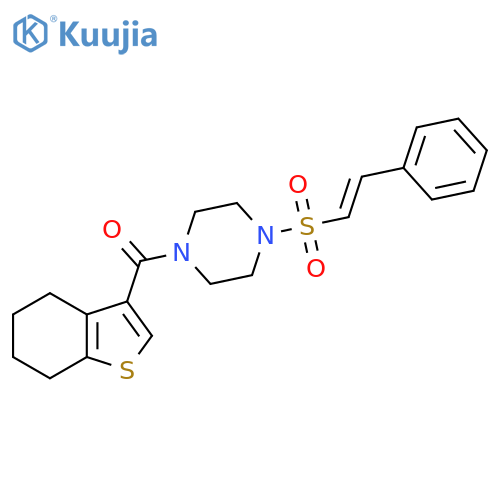 1-(2-Phenylethenesulfonyl)-4-(4,5,6,7-tetrahydro-1-benzothiophene-3-carbonyl)piperazine structure