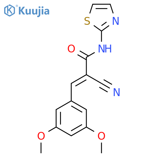 2-cyano-3-(3,5-dimethoxyphenyl)-N-(1,3-thiazol-2-yl)prop-2-enamide structure