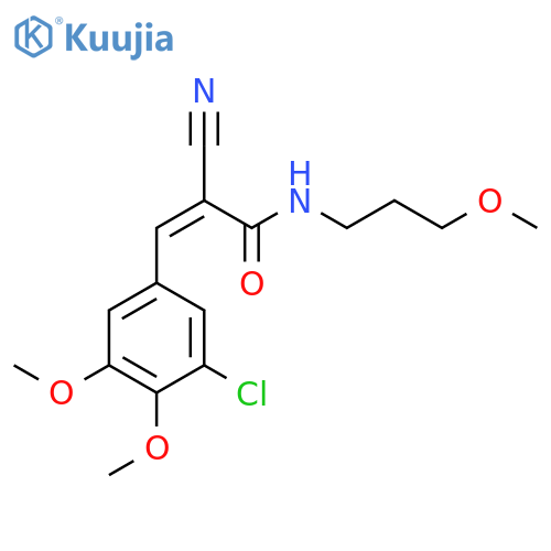 3-(3-chloro-4,5-dimethoxyphenyl)-2-cyano-N-(3-methoxypropyl)prop-2-enamide structure