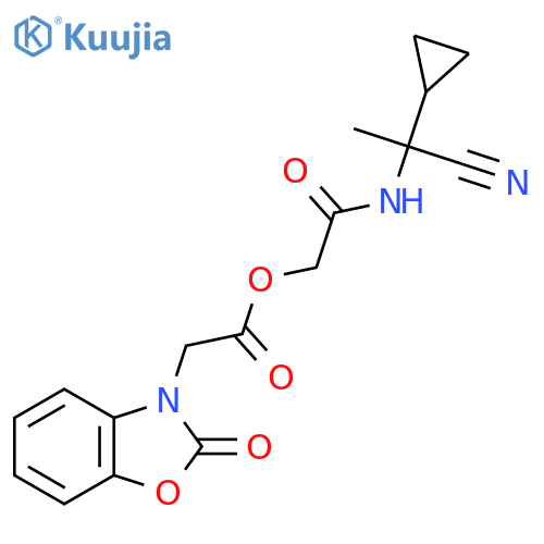[(1-Cyano-1-cyclopropylethyl)carbamoyl]methyl 2-(2-oxo-2,3-dihydro-1,3-benzoxazol-3-yl)acetate structure