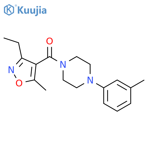 Methanone, (3-ethyl-5-methyl-4-isoxazolyl)[4-(3-methylphenyl)-1-piperazinyl]- structure