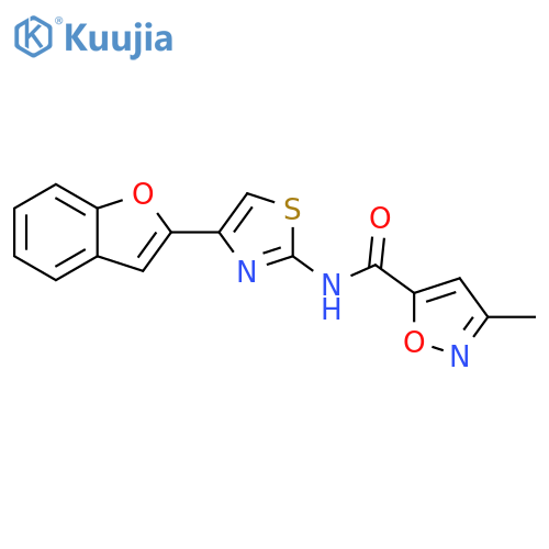 N-4-(1-benzofuran-2-yl)-1,3-thiazol-2-yl-3-methyl-1,2-oxazole-5-carboxamide structure