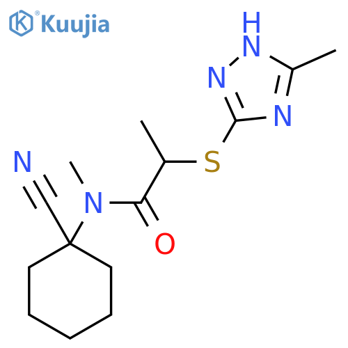 N-(1-cyanocyclohexyl)-N-methyl-2-[(3-methyl-1H-1,2,4-triazol-5-yl)sulfanyl]propanamide structure