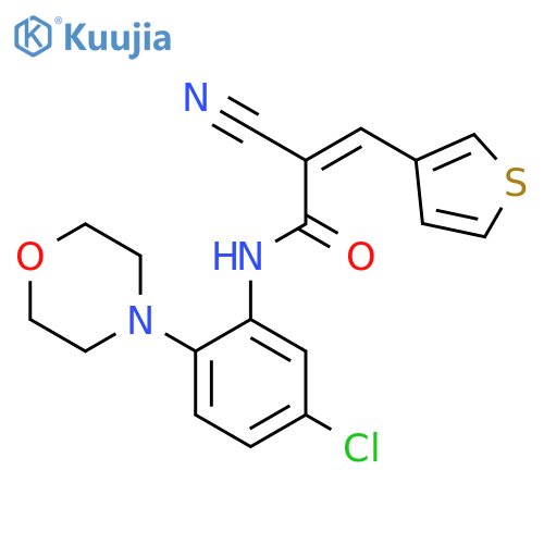 (Z)-N-(5-Chloro-2-morpholin-4-ylphenyl)-2-cyano-3-thiophen-3-ylprop-2-enamide structure