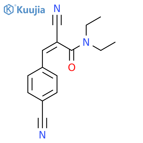 2-cyano-3-(4-cyanophenyl)-N,N-diethylprop-2-enamide structure