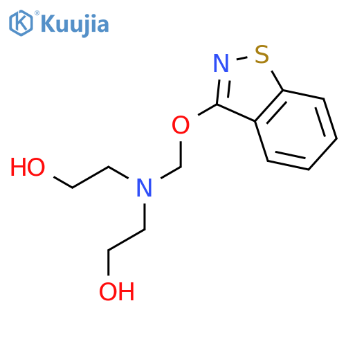 Ethanol,2,2'-[[(1,2-benzisothiazol-3-yloxy)methyl]imino]bis- structure