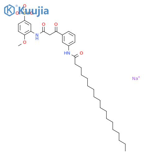 Benzenesulfonic acid,3-[[1,3-dioxo-3-[3-[(1-oxooctadecyl)amino]phenyl]propyl]amino]-4-methoxy-,sodium salt (1:1) structure