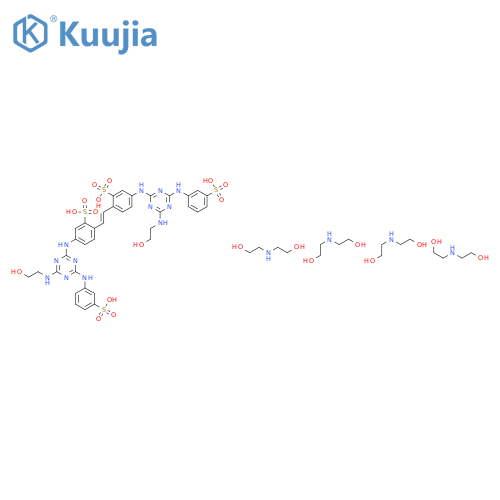 4,4'-bis[[4-[(2-hydroxyethyl)amino]-6-[(3-sulphophenyl)amino]-1,3,5-triazin-2-yl]amino]stilbene-2,2'-disulphonic acid, compound with 2,2'-iminodiethanol (1:4) structure