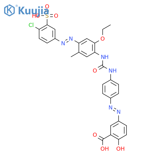 Benzoic acid,5-[2-[4-[[[[4-[2-(4-chloro-3-sulfophenyl)diazenyl]-2-ethoxy-5-methylphenyl]amino]carbonyl]amino]phenyl]diazenyl]-2-hydroxy- structure