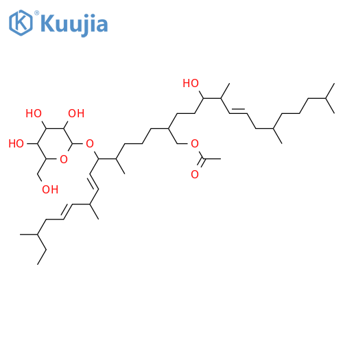 15-(Hydroxymethyl)-3,7,11,19,23,27-hexamethyl-5,8,20-octacosatriene-10,18-diol; (3S,5E,7S,8E,10S,11R,15S,18S,19R,20E,23R)-form, 32-Ac, 10-O-β-D-glucopyranoside structure