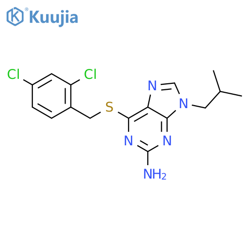 6-[(2,4-dichlorobenzyl)sulfanyl]-9-(2-methylpropyl)-9H-purin-2-amine structure