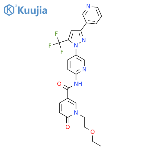 1-(2-Ethoxyethyl)-6-oxo-N-[5-[3-pyridin-3-yl-5-(trifluoromethyl)pyrazol-1-yl]pyridin-2-yl]pyridine-3-carboxamide structure