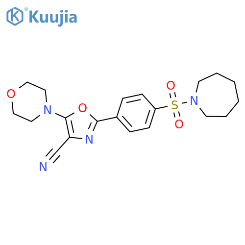 2-4-(azepane-1-sulfonyl)phenyl-5-(morpholin-4-yl)-1,3-oxazole-4-carbonitrile structure