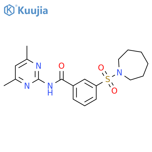 3-(azepane-1-sulfonyl)-N-(4,6-dimethylpyrimidin-2-yl)benzamide structure
