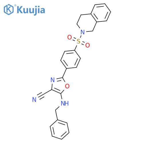 5-(benzylamino)-2-4-(1,2,3,4-tetrahydroisoquinoline-2-sulfonyl)phenyl-1,3-oxazole-4-carbonitrile structure