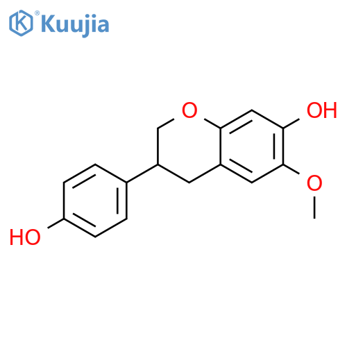 2H-1-Benzopyran-7-ol, 3,4-dihydro-3-(4-hydroxyphenyl)-6-methoxy- structure