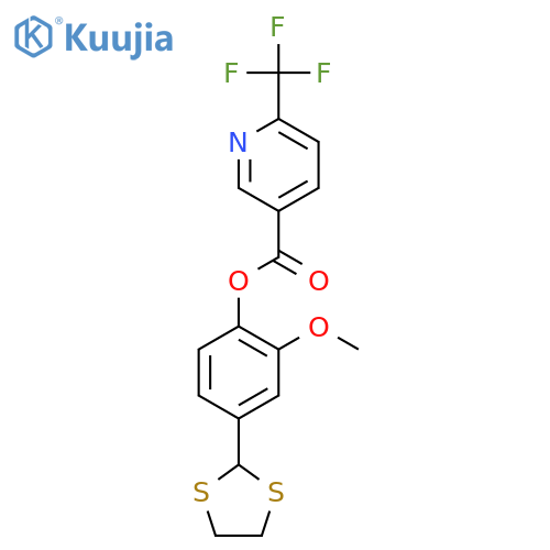 4-(1,3-dithiolan-2-yl)-2-methoxyphenyl 6-(trifluoromethyl)pyridine-3-carboxylate structure