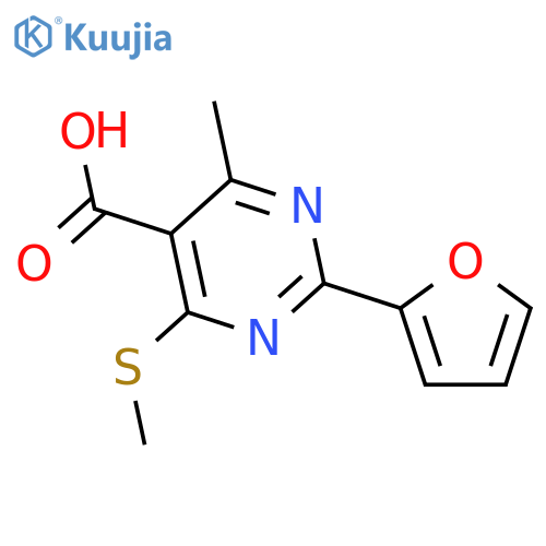 2-(Furan-2-yl)-4-methyl-6-(methylsulfanyl)pyrimidine-5-carboxylic Acid structure