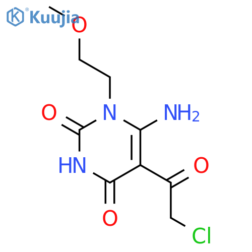 6-amino-5-(2-chloroacetyl)-1-(2-methoxyethyl)-1,2,3,4-tetrahydropyrimidine-2,4-dione structure