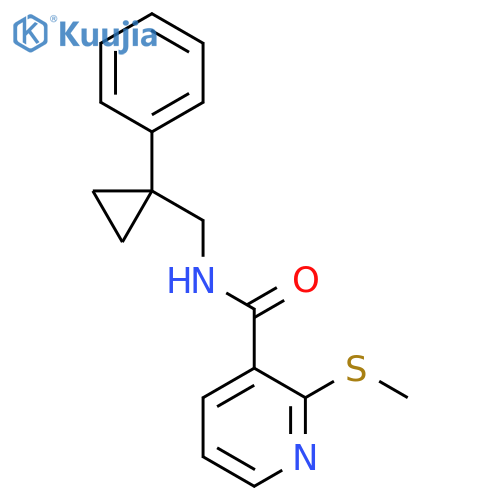 2-(methylsulfanyl)-N-[(1-phenylcyclopropyl)methyl]pyridine-3-carboxamide structure