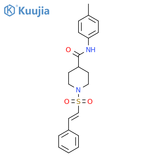 N-(4-methylphenyl)-1-(2-phenylethenesulfonyl)piperidine-4-carboxamide structure