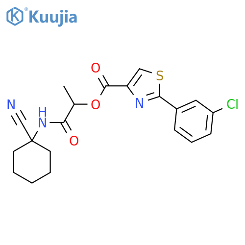 1-[(1-Cyanocyclohexyl)carbamoyl]ethyl 2-(3-chlorophenyl)-1,3-thiazole-4-carboxylate structure