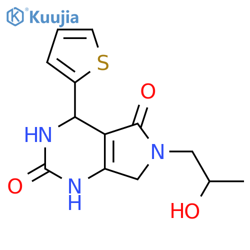 6-(2-hydroxypropyl)-4-(thiophen-2-yl)-1H,2H,3H,4H,5H,6H,7H-pyrrolo3,4-dpyrimidine-2,5-dione structure