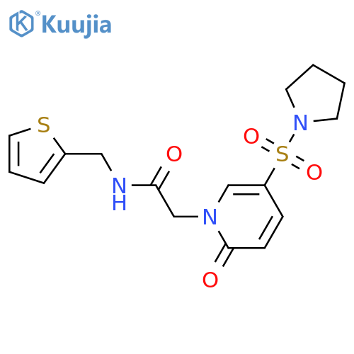 2-2-oxo-5-(pyrrolidine-1-sulfonyl)-1,2-dihydropyridin-1-yl-N-(thiophen-2-yl)methylacetamide structure