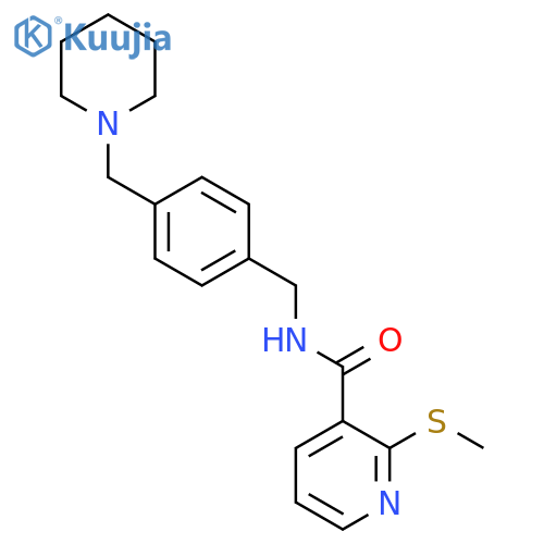2-(methylsulfanyl)-N-({4-[(piperidin-1-yl)methyl]phenyl}methyl)pyridine-3-carboxamide structure