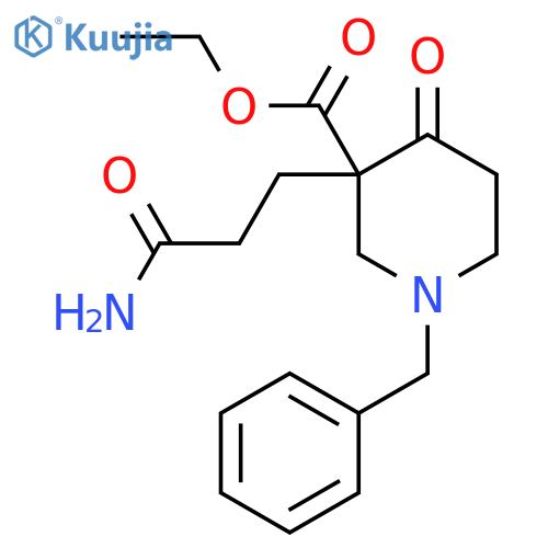 ethyl 1-benzyl-3-(2-carbamoylethyl)-4-oxopiperidine-3-carboxylate structure
