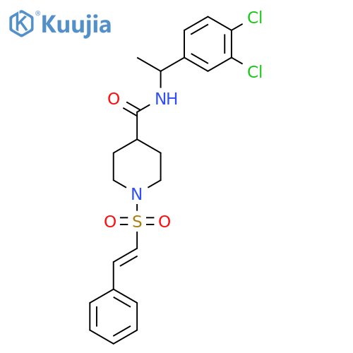 N-[1-(3,4-dichlorophenyl)ethyl]-1-(2-phenylethenesulfonyl)piperidine-4-carboxamide structure