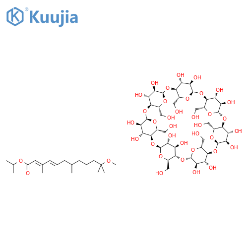 1-methylethyl (2E,4E)-11-methoxy-3,7,11-trimethyldodeca-2,4-dienoate - (1S,3R,5R,6S,8R,10R,11S,13R,15R,16S,18R,20R,21S,23R,25R,26S,28R,30R,31S,33R,35R,36R,37R,38R,39R,40R,41R,42R,43R,44R,45R,46R,47R,48R,49R)-5,10,15,20,25,30,35-heptakis(hydroxymethyl)-2,4 structure