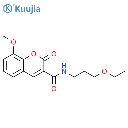 N-(3-ethoxypropyl)-8-methoxy-2-oxo-2H-chromene-3-carboxamide structure