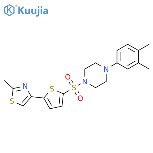 1-(3,4-dimethylphenyl)-4-{5-(2-methyl-1,3-thiazol-4-yl)thiophen-2-ylsulfonyl}piperazine structure