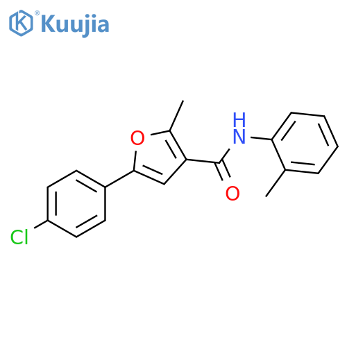 5-(4-chlorophenyl)-2-methyl-N-(2-methylphenyl)furan-3-carboxamide structure