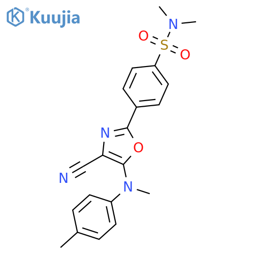 4-(4-cyano-5-{(4-methylphenyl)methylamino}-1,3-oxazol-2-yl)-N,N-dimethylbenzene-1-sulfonamide structure