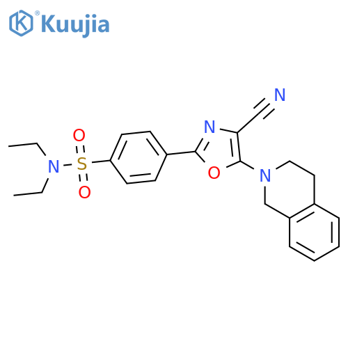 4-4-cyano-5-(1,2,3,4-tetrahydroisoquinolin-2-yl)-1,3-oxazol-2-yl-N,N-diethylbenzene-1-sulfonamide structure