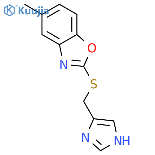Benzoxazole, 2-[(1H-imidazol-4-ylmethyl)thio]-5-methyl- structure