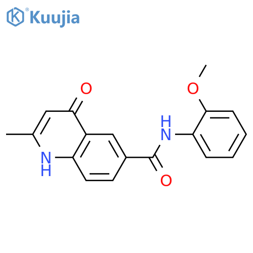 4-hydroxy-N-(2-methoxyphenyl)-2-methylquinoline-6-carboxamide structure