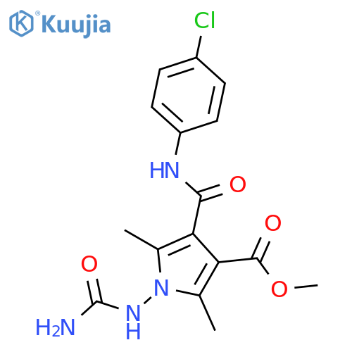 Methyl 1-(carbamoylamino)-4-[(4-chlorophenyl)carbamoyl]-2,5-dimethyl-1H-pyrrole-3-carboxylate structure