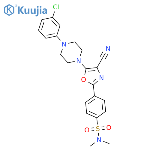 4-{5-4-(3-chlorophenyl)piperazin-1-yl-4-cyano-1,3-oxazol-2-yl}-N,N-dimethylbenzene-1-sulfonamide structure