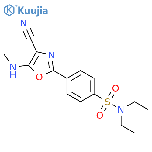 4-4-cyano-5-(methylamino)-1,3-oxazol-2-yl-N,N-diethylbenzene-1-sulfonamide structure