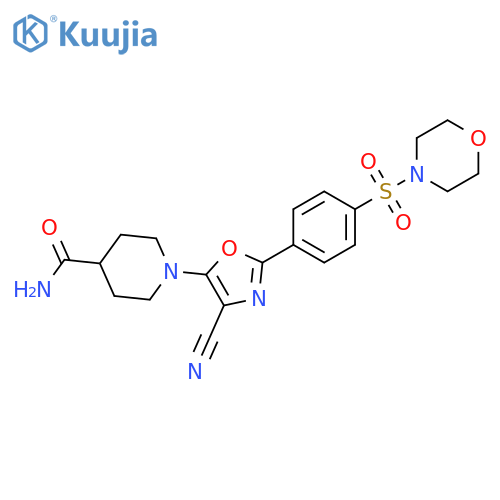 1-{4-cyano-2-4-(morpholine-4-sulfonyl)phenyl-1,3-oxazol-5-yl}piperidine-4-carboxamide structure