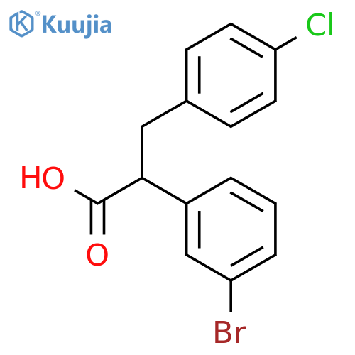 2-(3-bromophenyl)-3-(4-chlorophenyl)propanoic acid structure