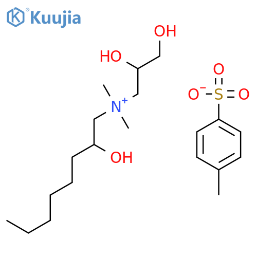 (2,3-Dihydroxypropyl)(2-hydroxyoctyl)dimethylammonium toluene-p-sulphonate structure