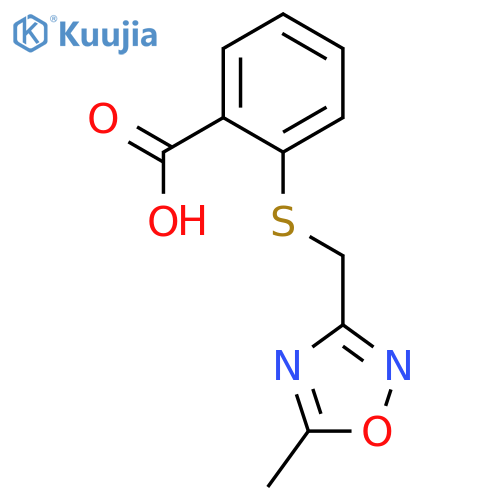 2-{(5-Methyl-1,2,4-oxadiazol-3-yl)methylsulfanyl}benzoic Acid structure