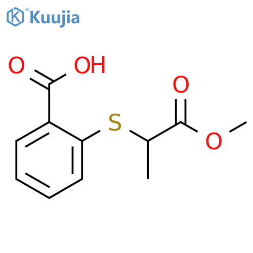 2-(1-Methoxy-1-oxopropan-2-yl)sulfanylbenzoic Acid structure