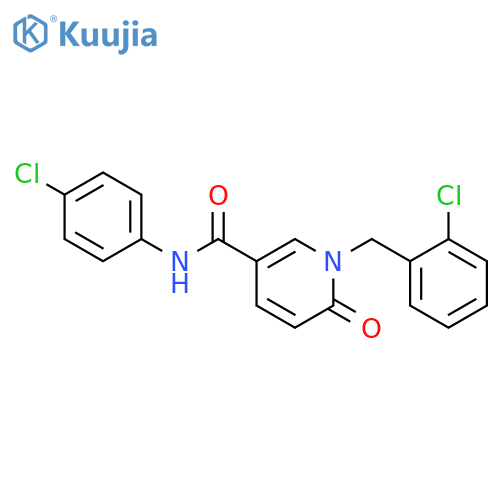 N-(4-chlorophenyl)-1-(2-chlorophenyl)methyl-6-oxo-1,6-dihydropyridine-3-carboxamide structure