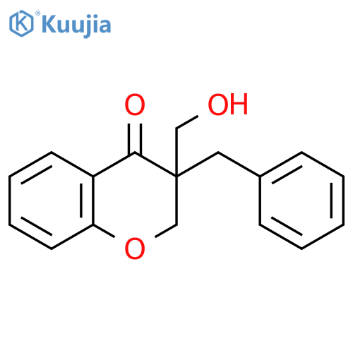 4H-1-Benzopyran-4-one,2,3-dihydro-3-(hydroxymethyl)-3-(phenylmethyl)- structure