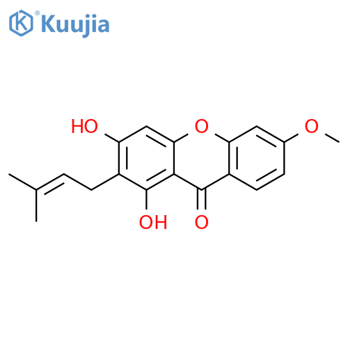 9H-Xanthen-9-one, 1,3-dihydroxy-6-methoxy-2-(3-methyl-2-butenyl)- structure